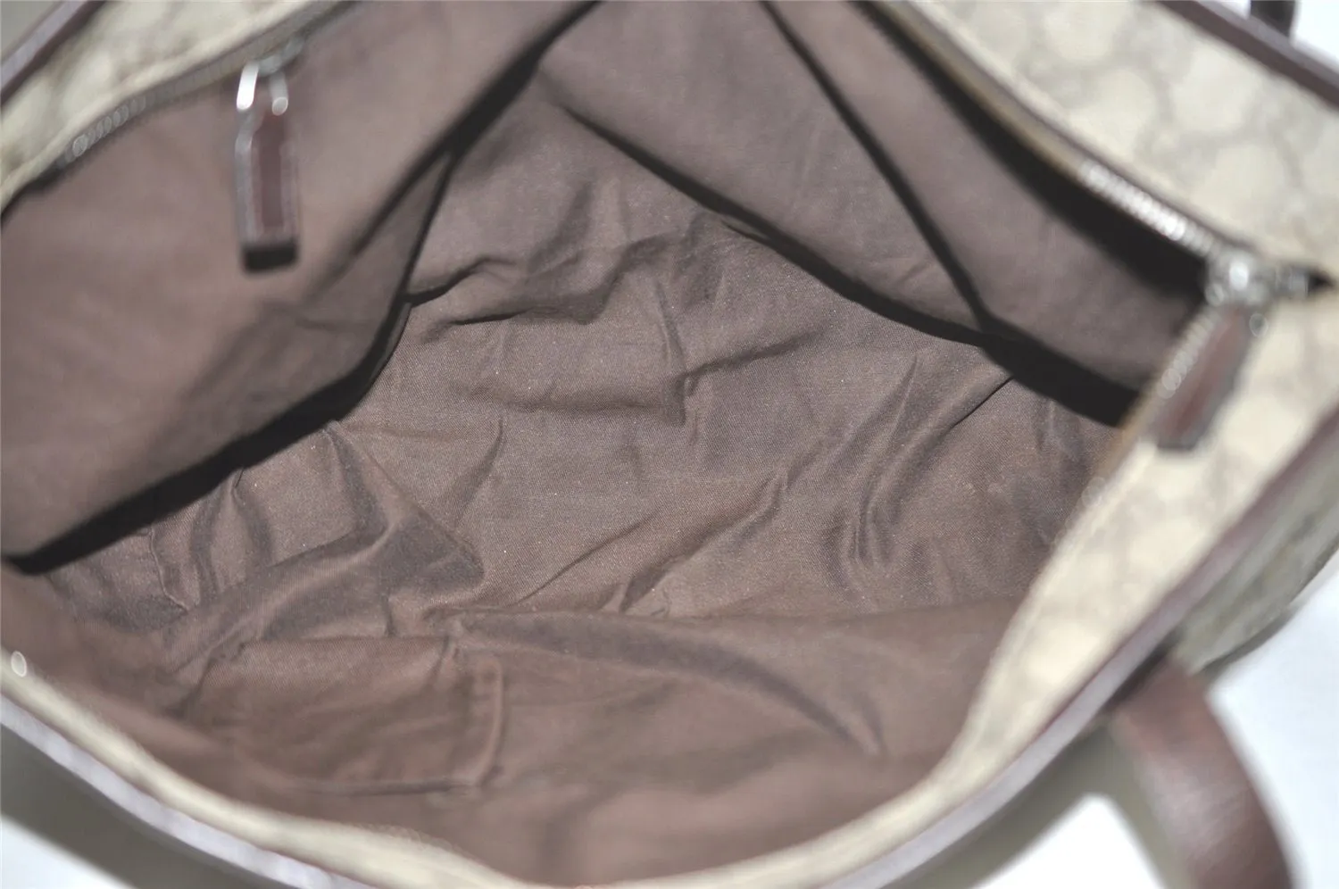 Authentic GUCCI Vintage Shoulder Tote Bag GG PVC Leather 181084 Brown 6962I