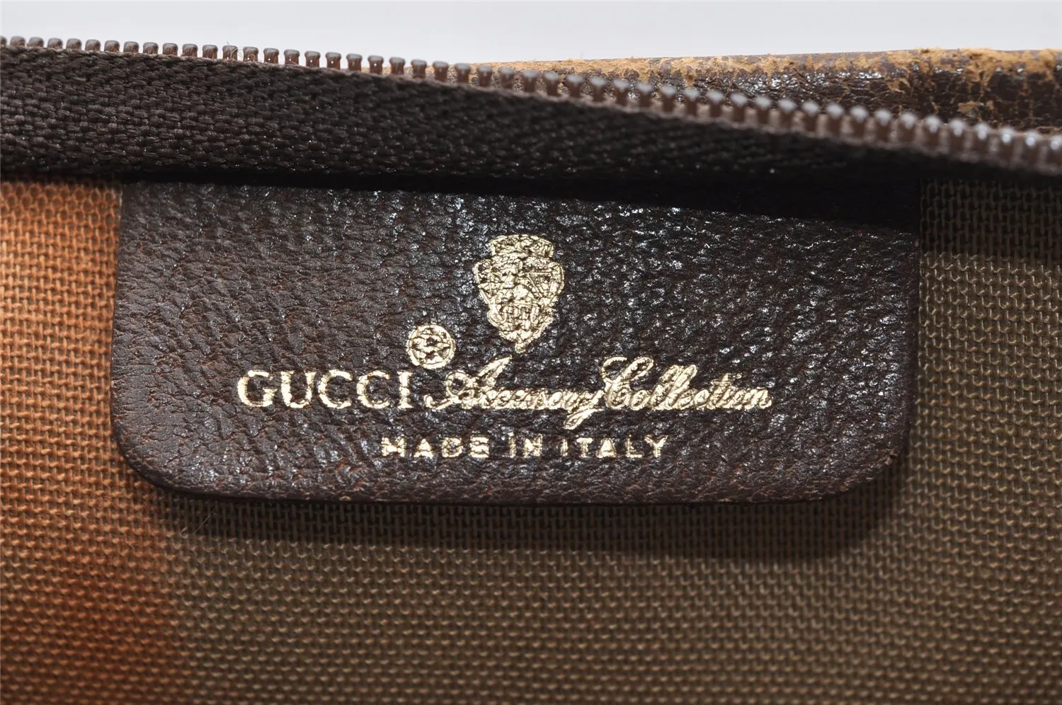 Authentic GUCCI Vintage Shoulder Tote Bag GG PVC Leather Brown 5115K