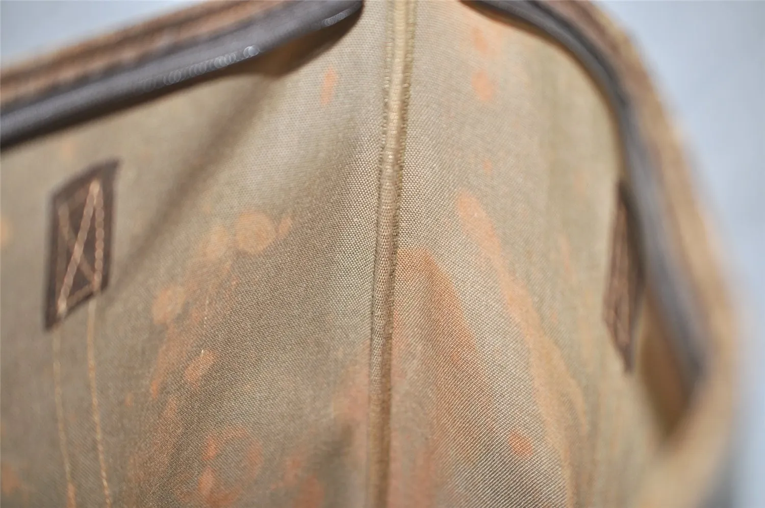 Authentic GUCCI Vintage Shoulder Tote Bag GG PVC Leather Brown 5115K