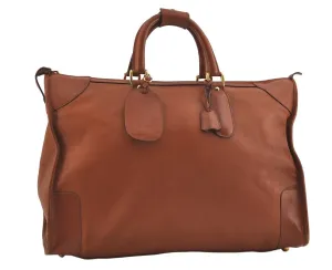 Authentic GUCCI Vintage Travel Boston Bag Leather Brown 1116I