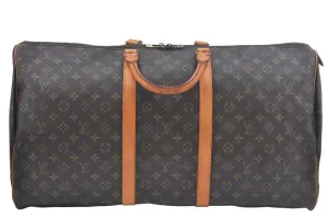 Authentic Louis Vuitton Monogram Keepall 60 Travel Boston Bag M41422 LV L0296