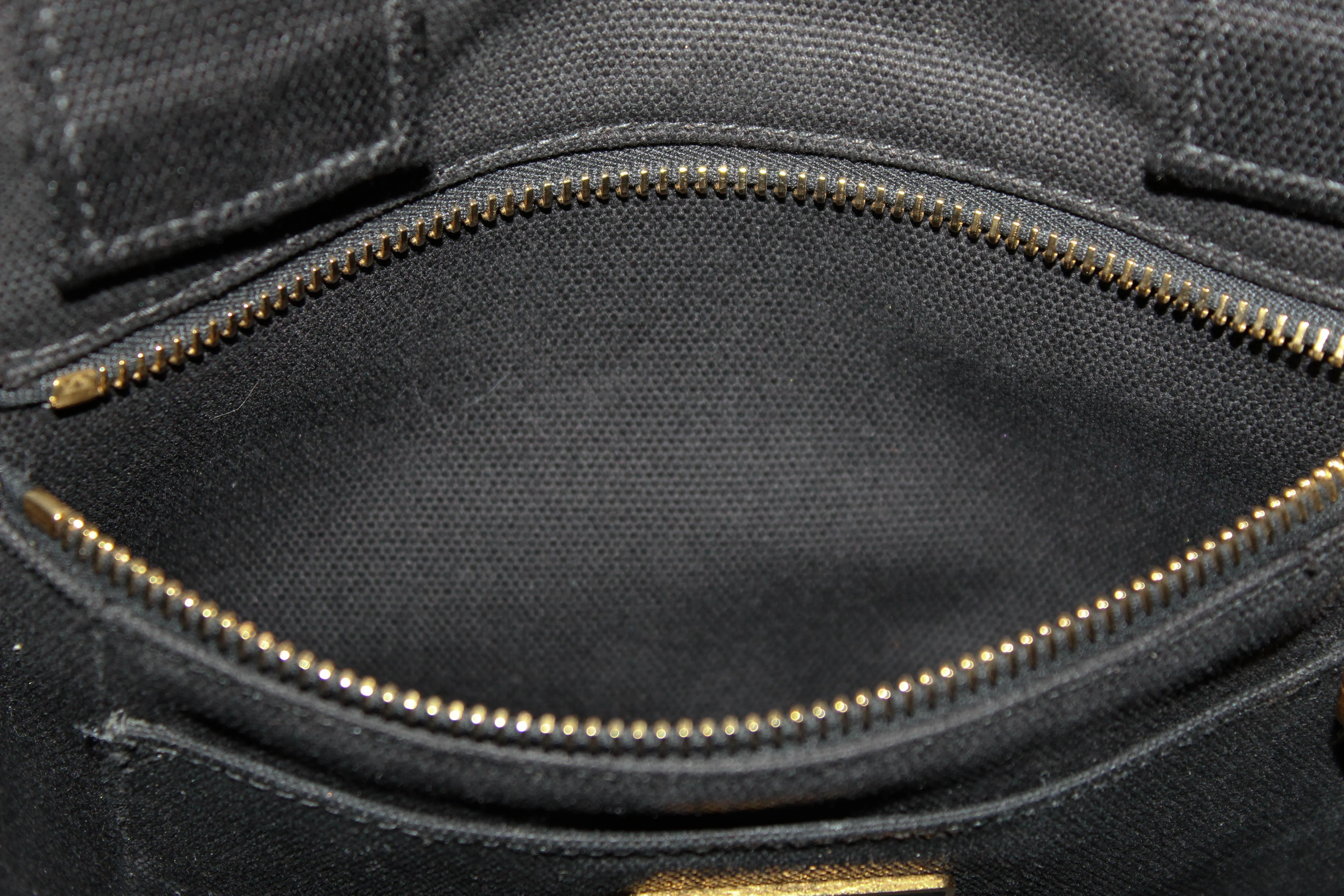 Authentic Prada Black Small Canapa Fabric Printed Tote Handbag
