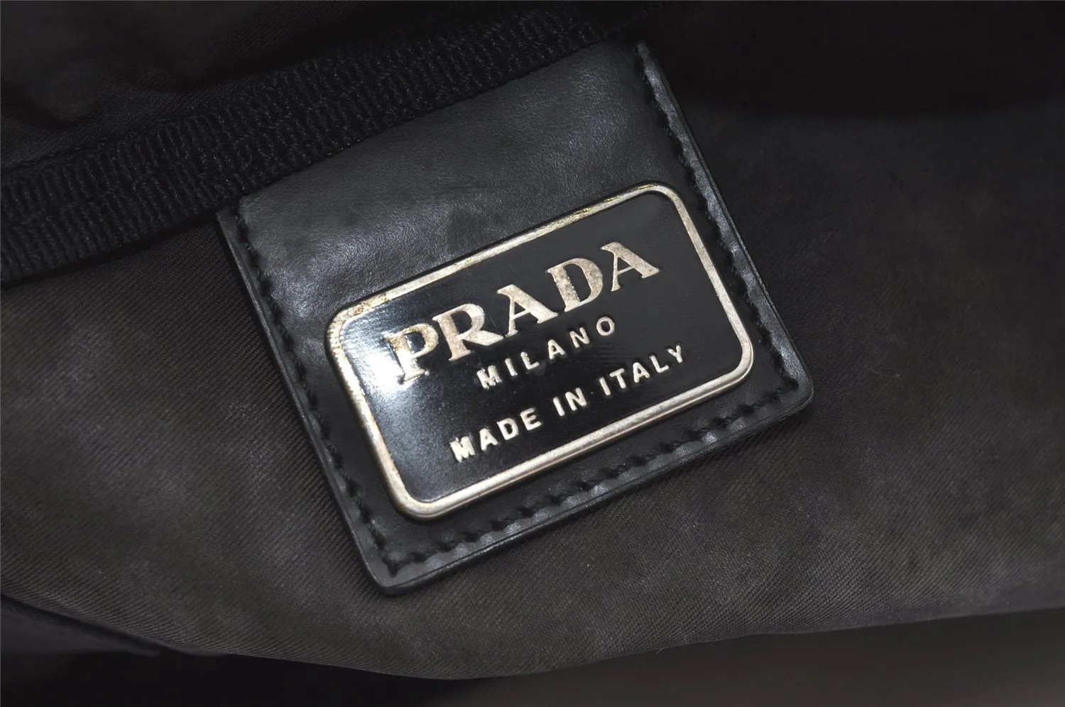 Authentic PRADA Vintage Nylon Tessuto Leather 2Way Travel Boston Bag Black 8270J
