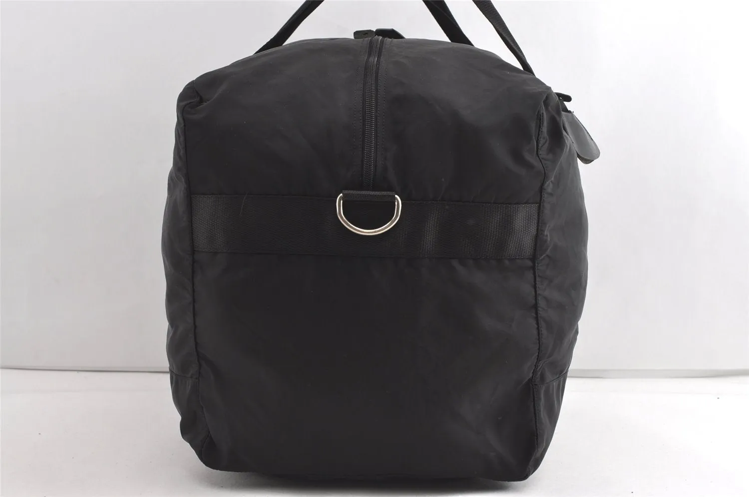 Authentic PRADA Vintage Nylon Tessuto Leather 2Way Travel Boston Bag Black 8270J