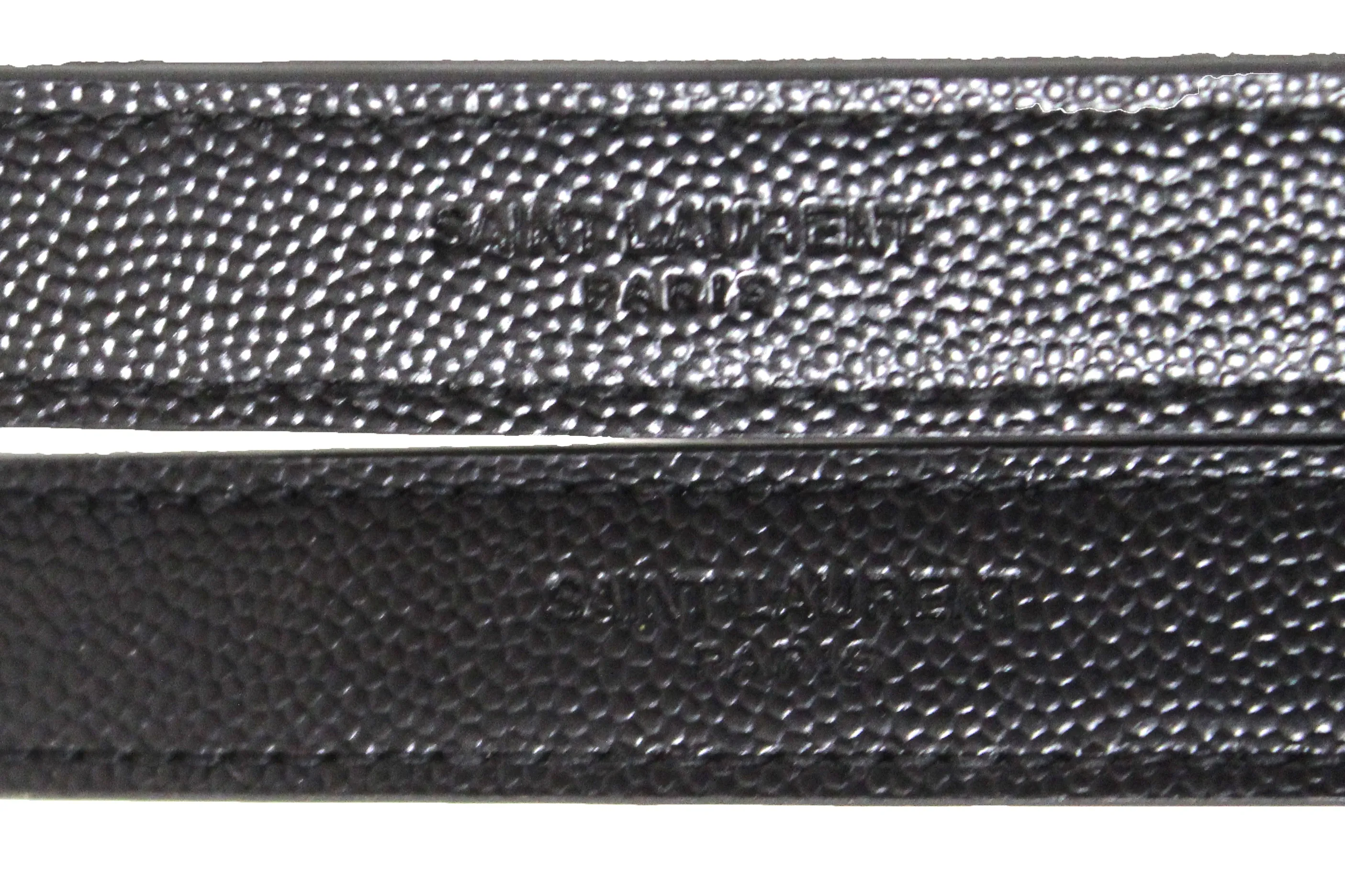 Authentic Saint Laurent Black Matelasse Grain De Poudre Embossed Leather Medium Envelope Bag