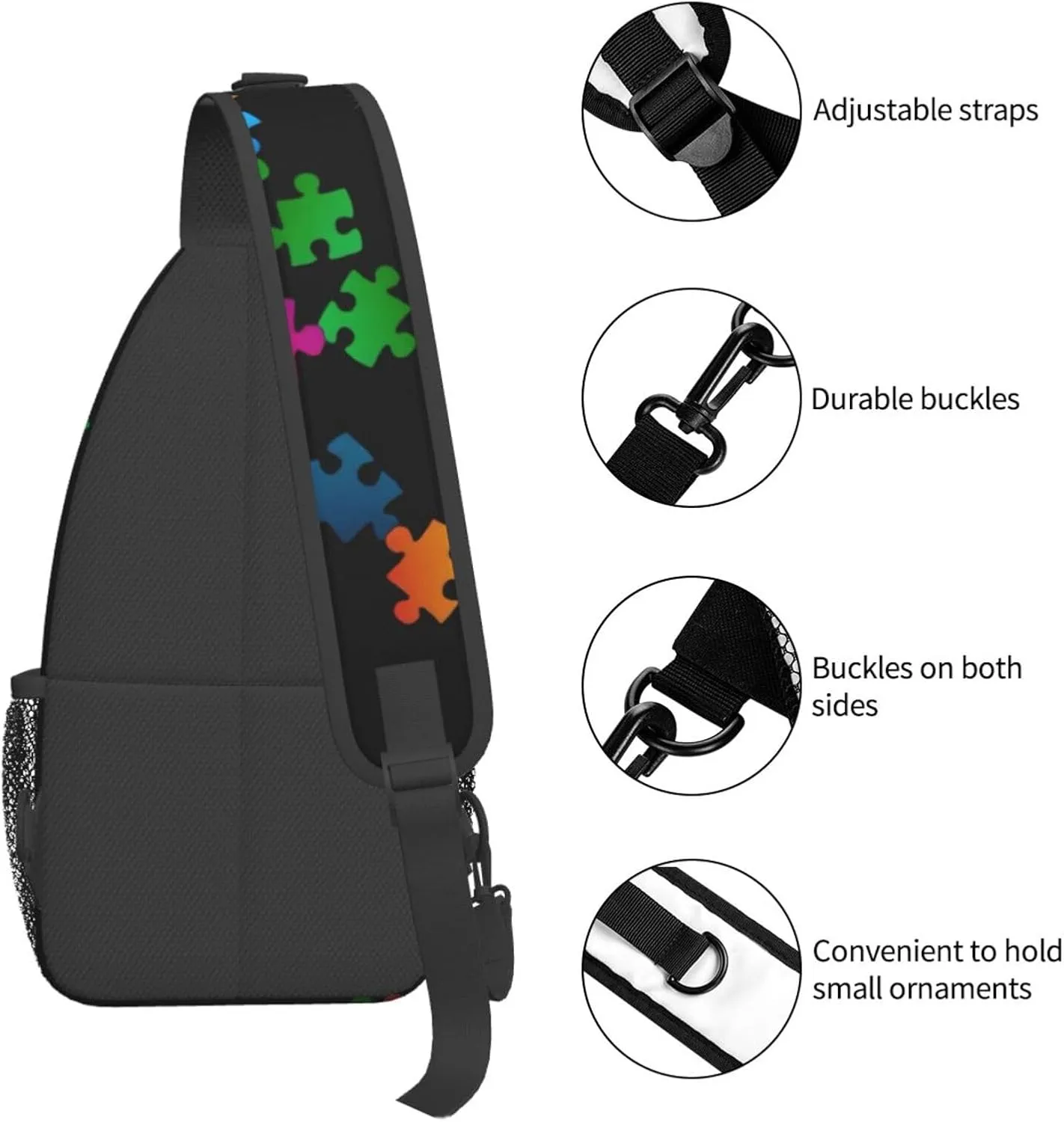 Autism Awareness Bag Crossbody Sling Backpack Travel Hiking Daypack Autism Chest Bags Shoulder Bag For Women Men