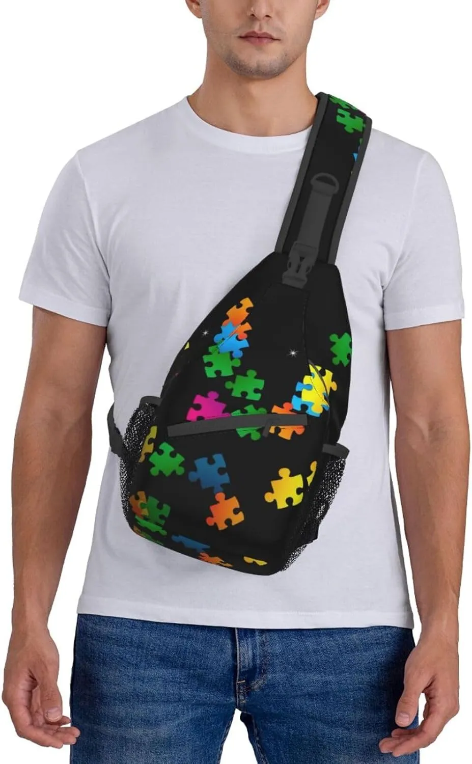 Autism Awareness Bag Crossbody Sling Backpack Travel Hiking Daypack Autism Chest Bags Shoulder Bag For Women Men
