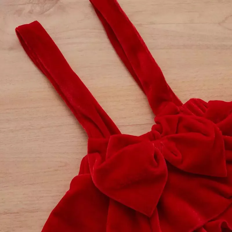 Baby Girl Velvet Bloomer Set