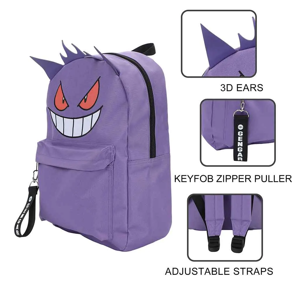 Backpack - Pokémon Gengar 3d - 16" Backpack with Chunky Webbing Strap