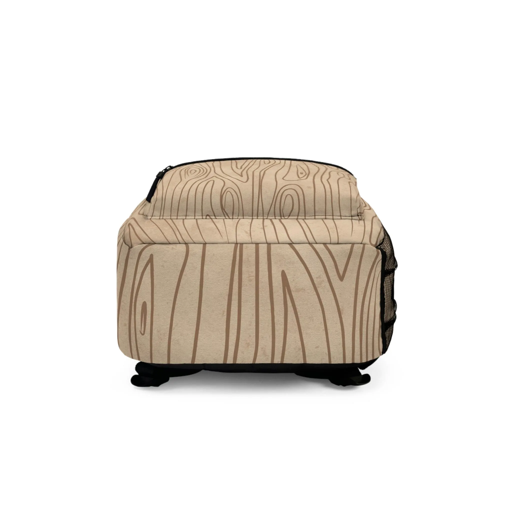 Backpack Work/school/leisure - Waterproof - Beige and Brown Tree Sketch Line Art