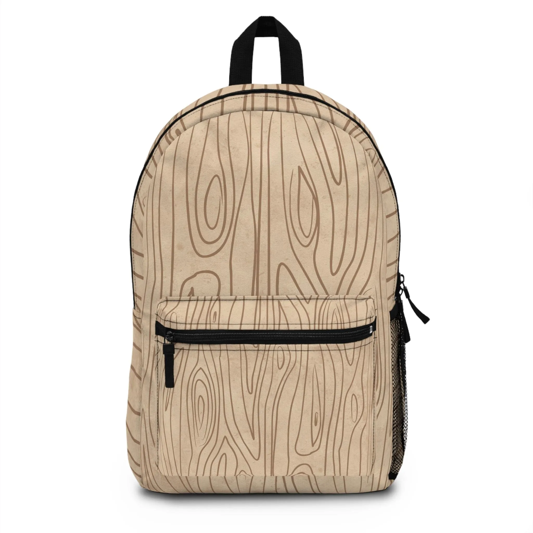 Backpack Work/school/leisure - Waterproof - Beige and Brown Tree Sketch Line Art
