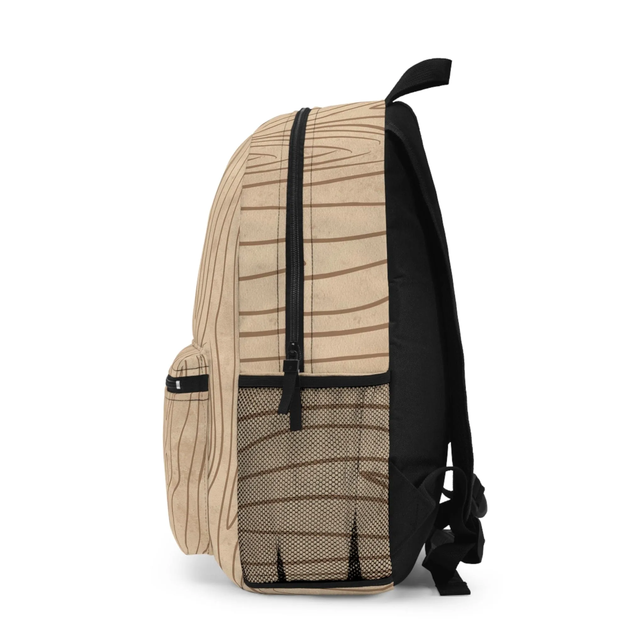 Backpack Work/school/leisure - Waterproof - Beige and Brown Tree Sketch Line Art