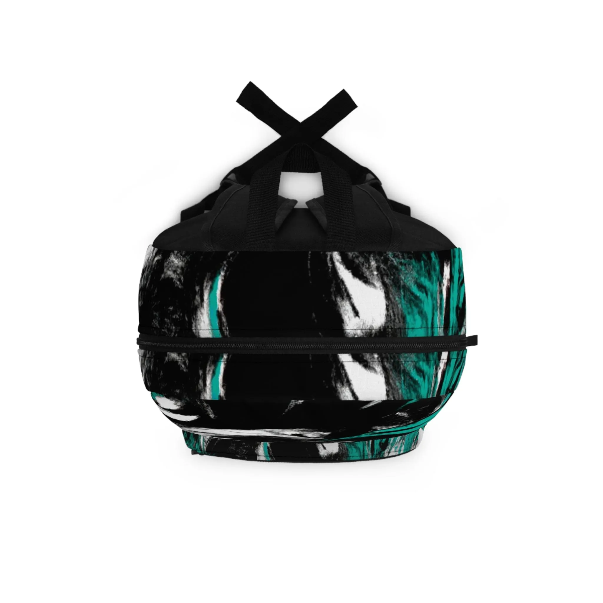 Backpack Work/school/leisure - Waterproof - Black Green White Abstract Pattern