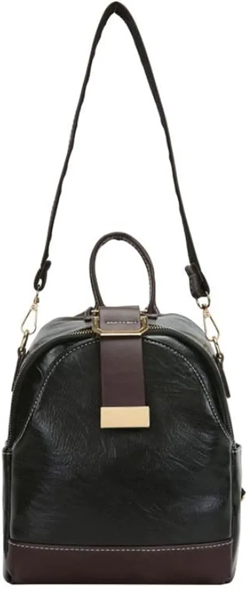 Backpacks Women's Leather Shoulder Backpacks Ladies Business Backpack Waterproof Female Travel Bags (Color : Black)