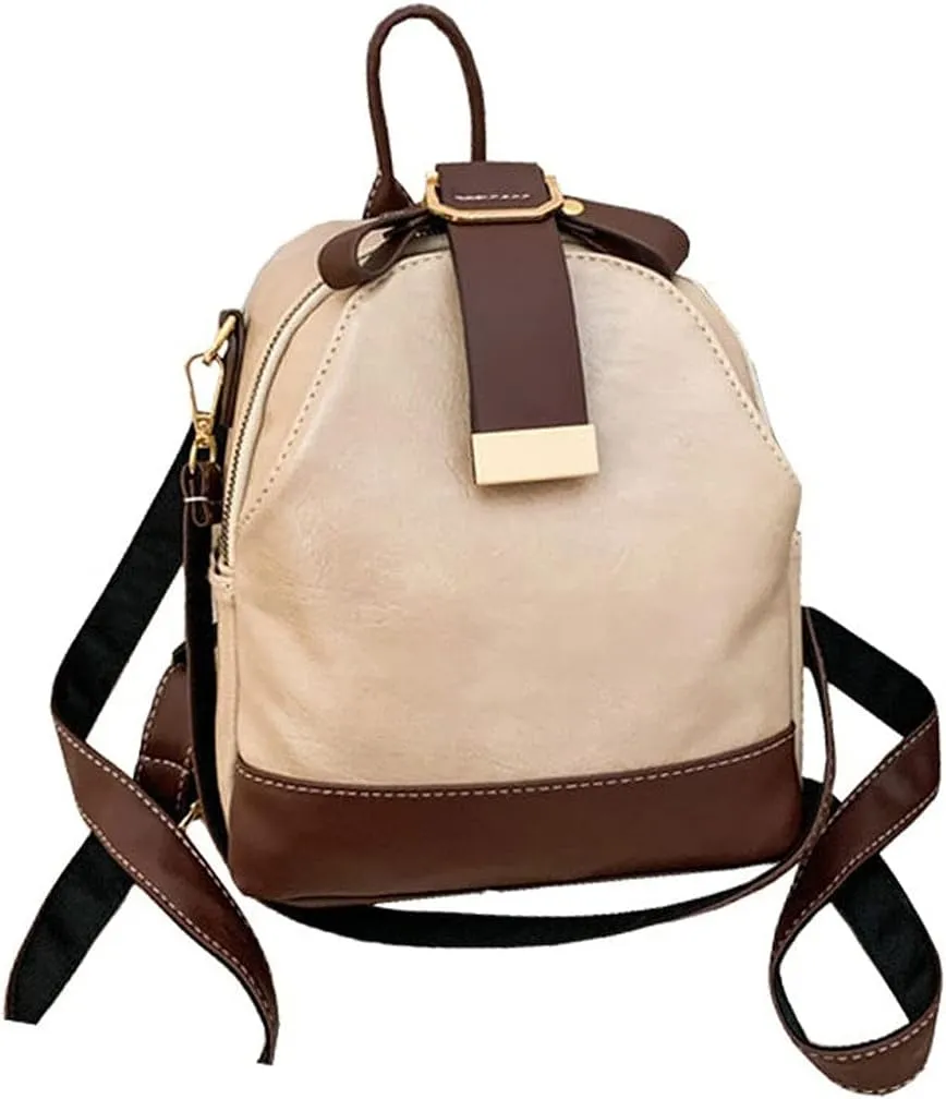 Backpacks Women's Leather Shoulder Backpacks Ladies Business Backpack Waterproof Female Travel Bags (Color : Black)