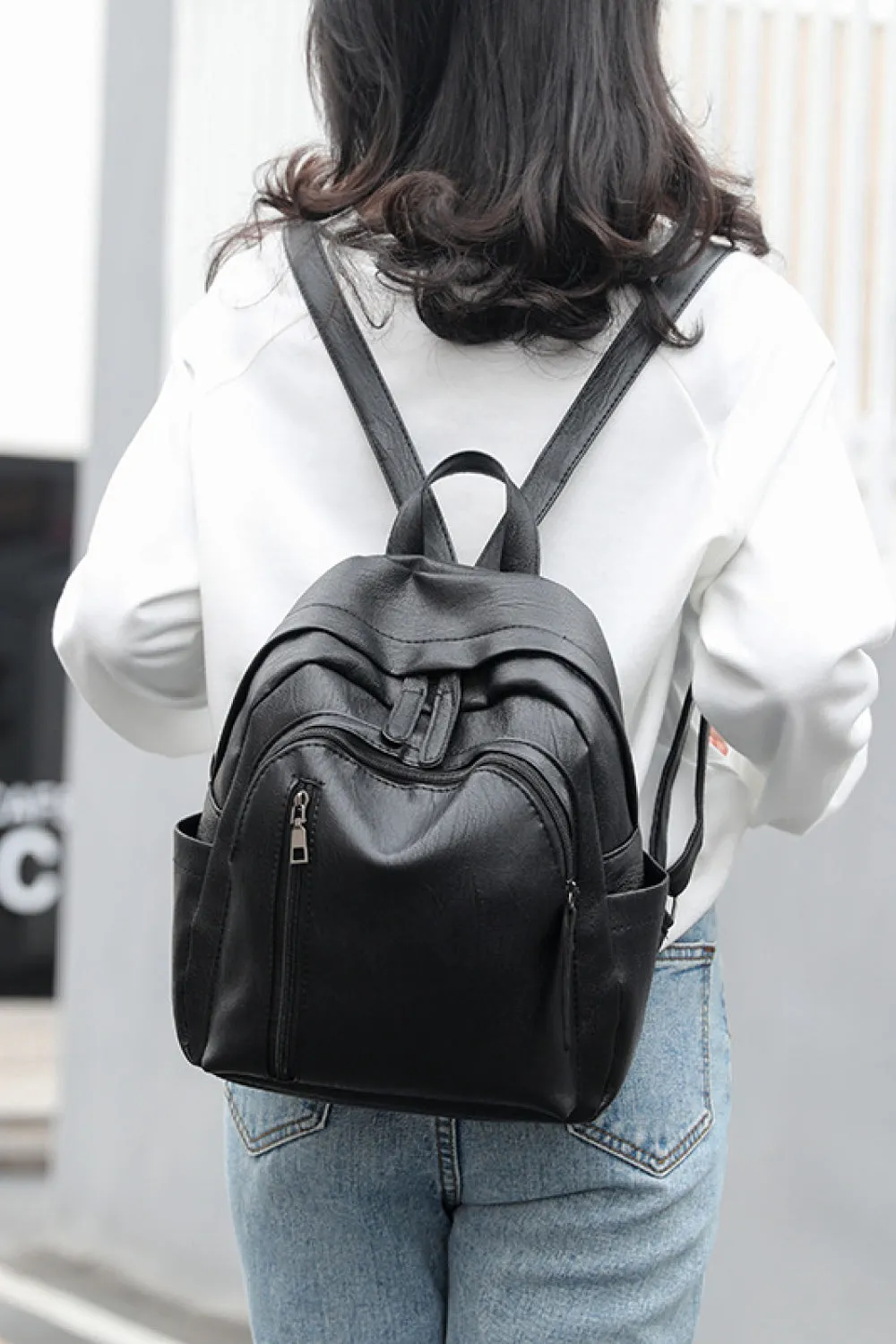 Baeful PU Leather Backpack