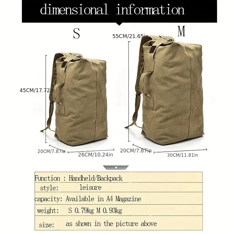 Bag 1pc Fashion Large Capacity Travel Backpack Khaki - Medium