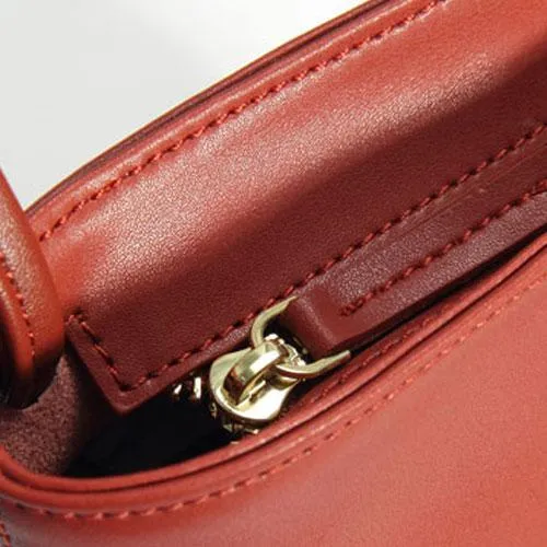 Bamboo Handle Small Bucket Bag