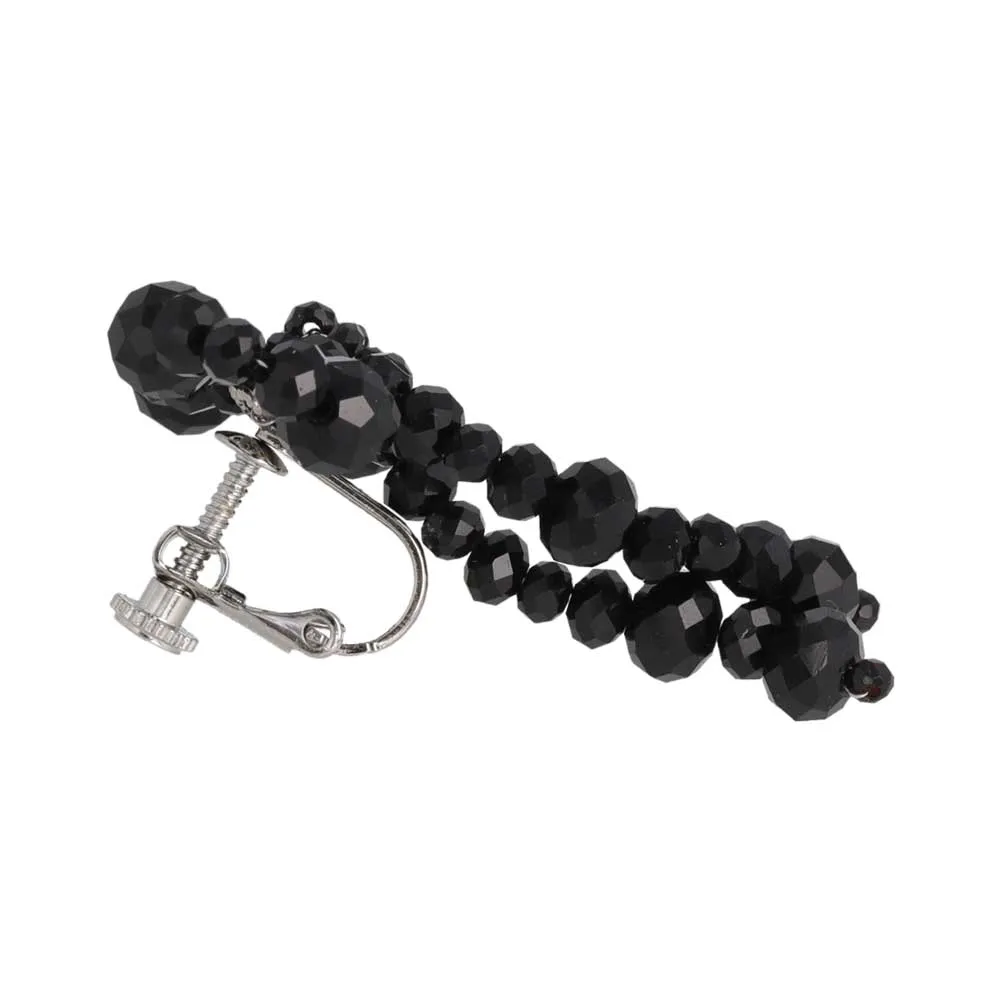 Beaded Bowknot Clip On Earrings
