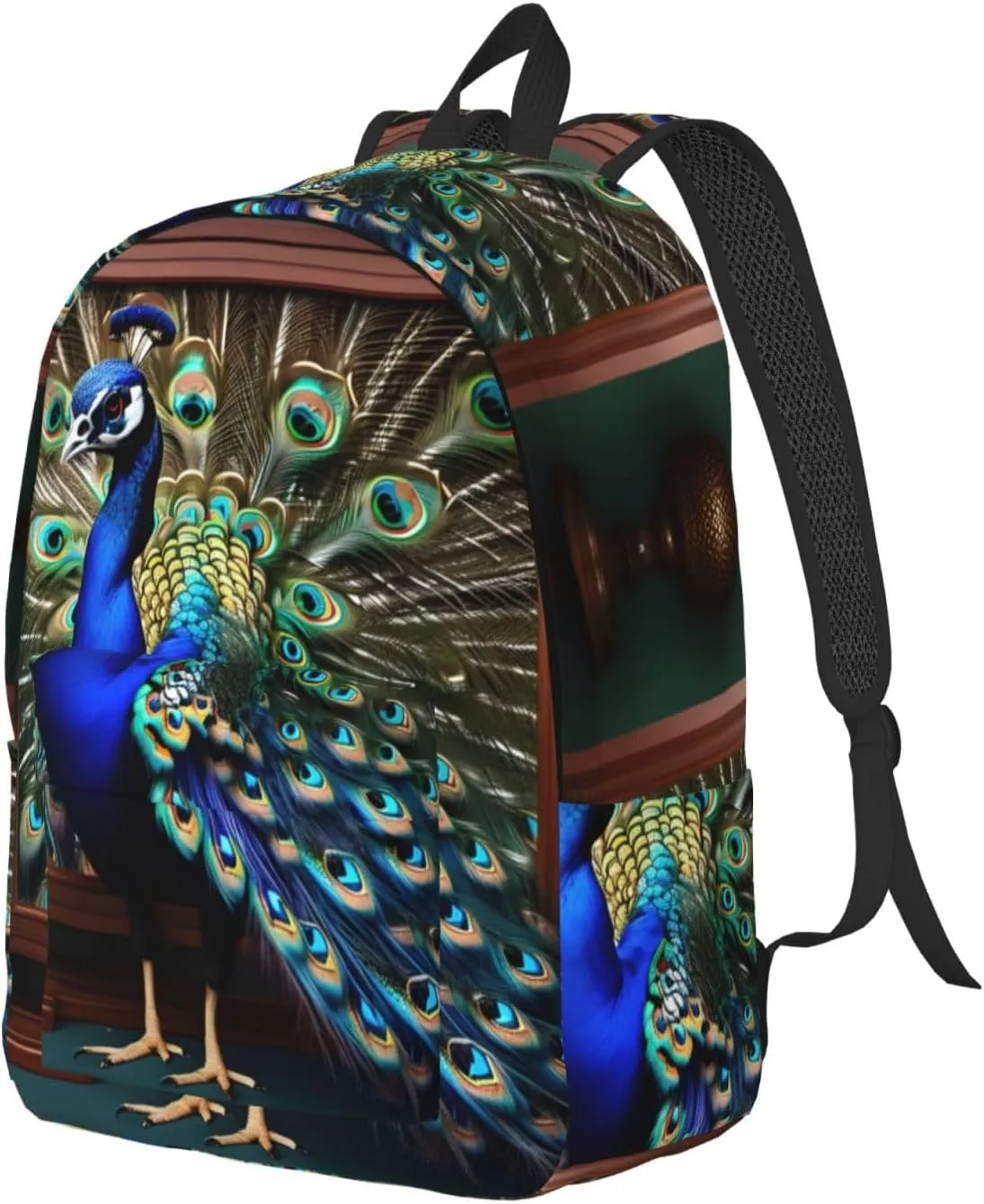 Beautiful Peacock Picture Print Canvas Backpack Women,Mens Travel Casual Daypack Bookbag For Laptop Work Travel Hiking