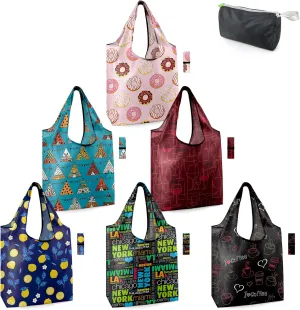 BeeGreen Rolled Up Grocery Bags Reusable Shopping Bags Bulk Foldable for Groceries