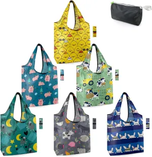 BeeGreen Rolled Up Grocery Bags Reusable Shopping Bags Bulk Foldable for Groceries