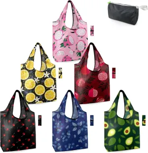 BeeGreen Rolled Up Grocery Bags Reusable Shopping Bags Bulk Foldable for Groceries