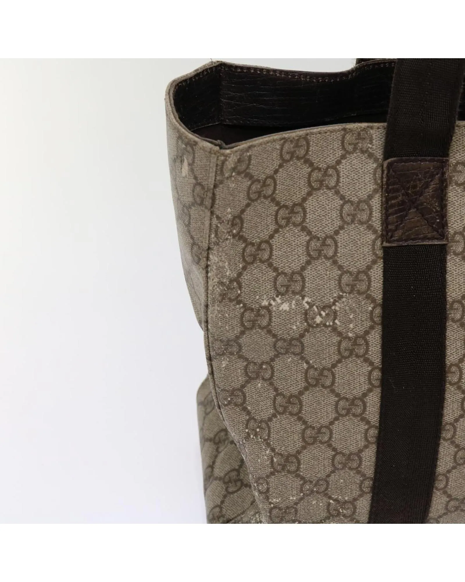 Beige GG Supreme Tote Bag in PVC and GG Canvas