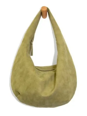 Bianca Soft Crescent Shoulder Bag  - L8204-03  -  Women  Sage