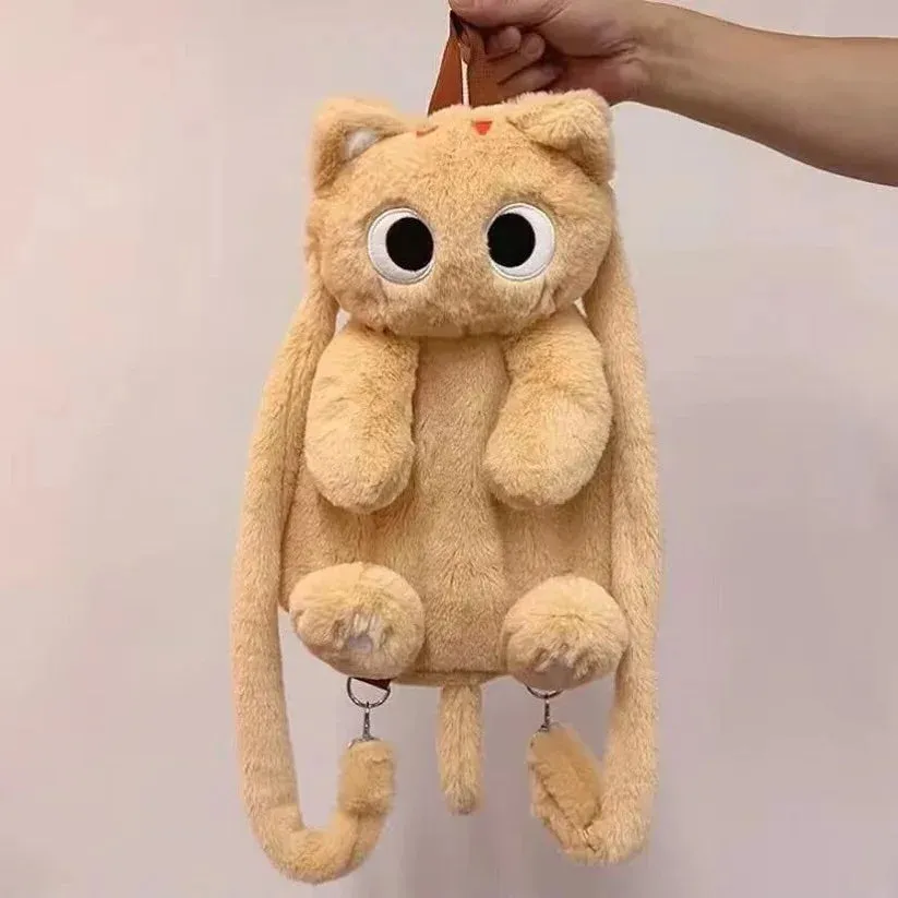 Big Eyes Cat Plush Toy Backpack Cute Kawaii Large-capacity Stuffed Animal Bags for Boys Girls Soft Shoulder Bag 40cm