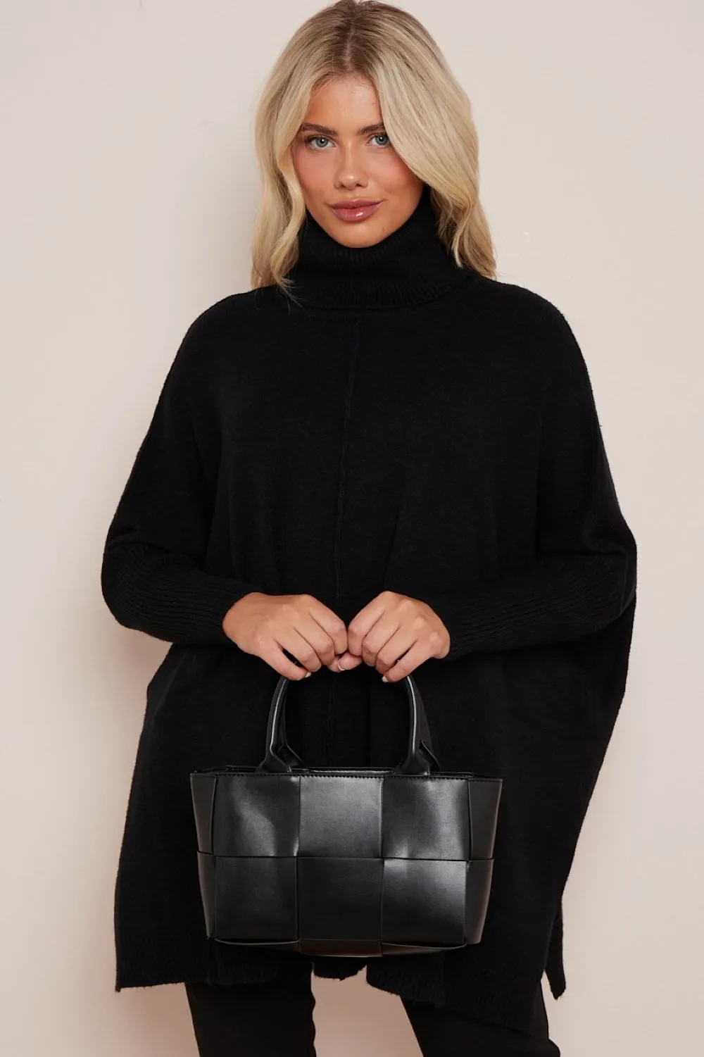Black 2 Piece Top Handle Handbag