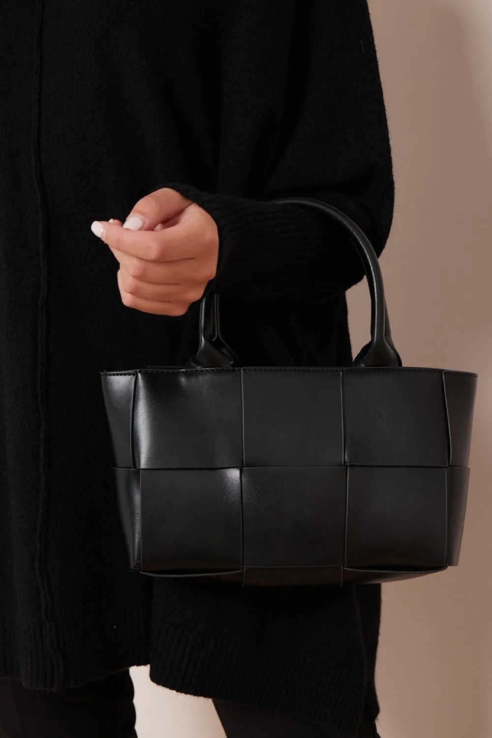 Black 2 Piece Top Handle Handbag