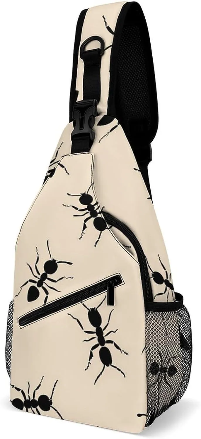 Black Ants Fashion Sling Bag Backpack Crossbody Shoulder Chest Bags Hiking Daypack