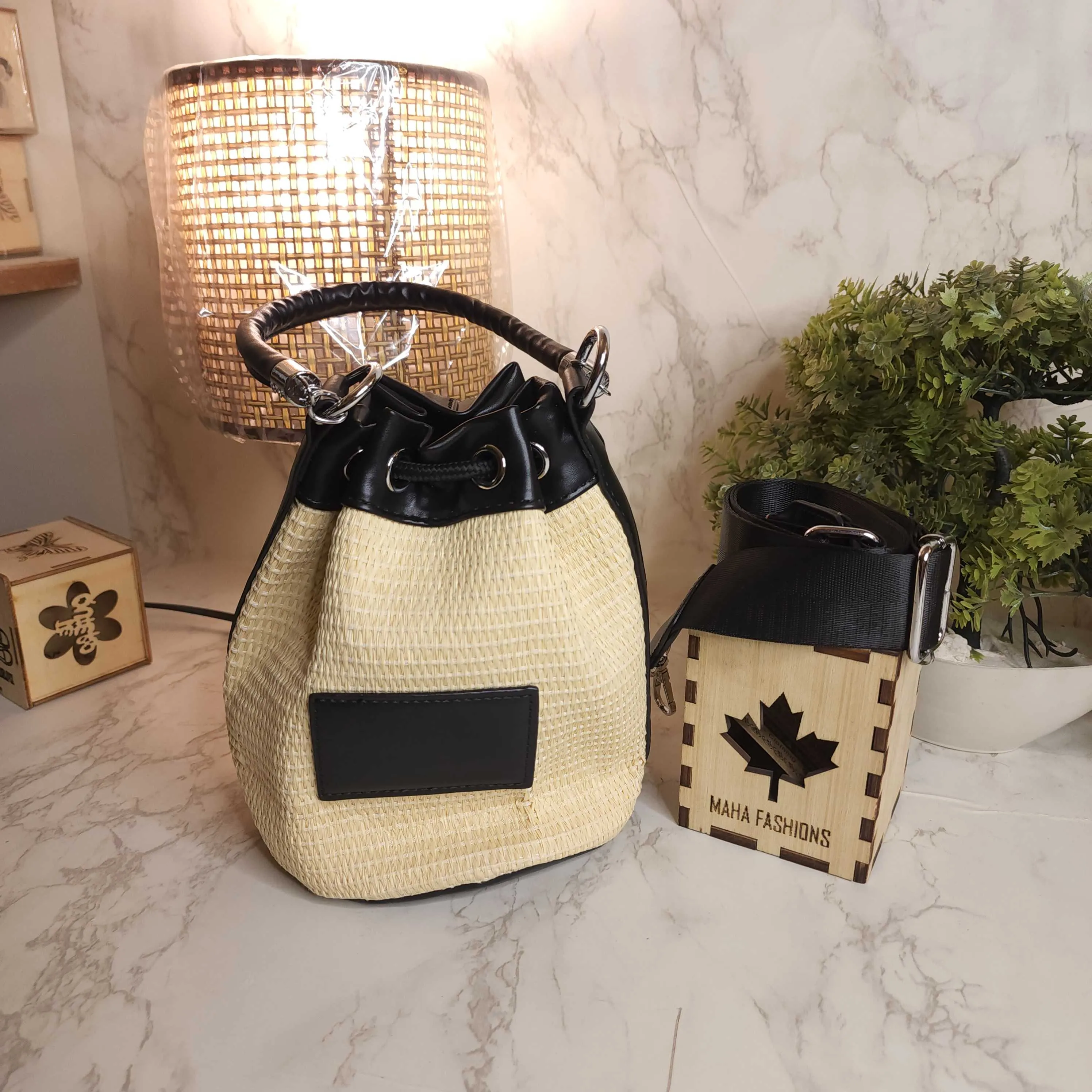 Black Bucket Bag