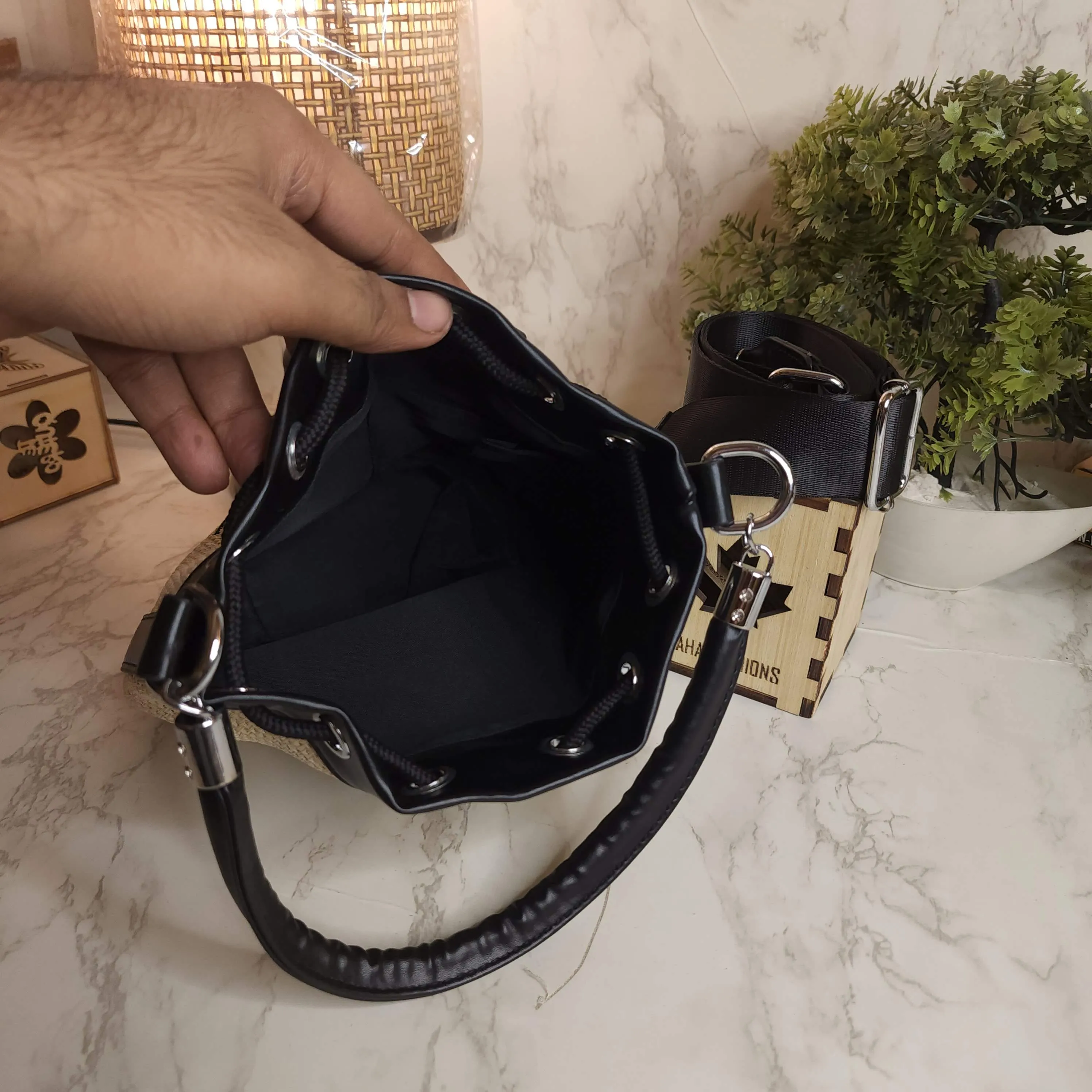 Black Bucket Bag