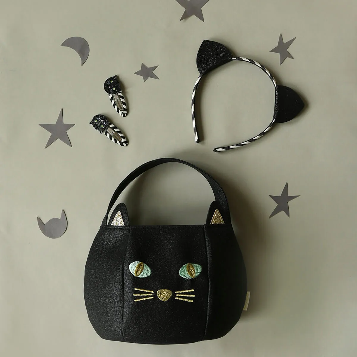 Black Cat Bucket Trick Or Treat Bag by Rockahula