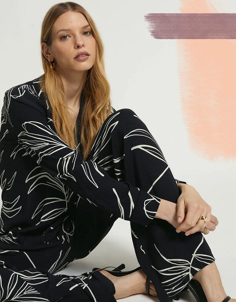 Black Latest Printed Oversize Shirt & Pant
