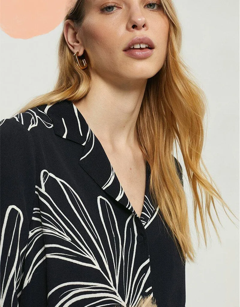 Black Latest Printed Oversize Shirt & Pant