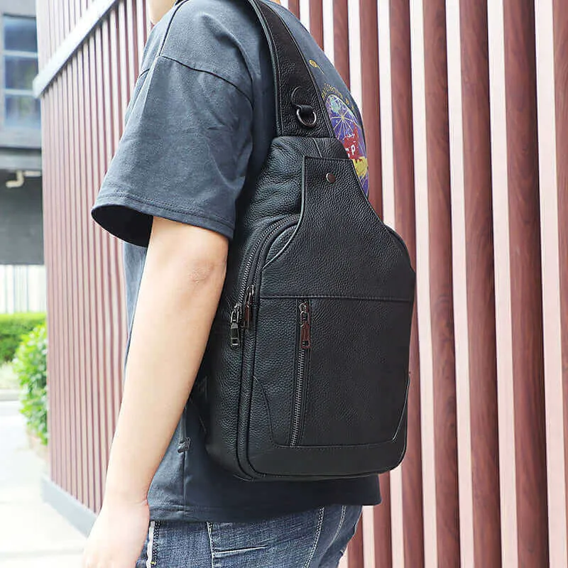 Black Leather Crossbody Sling Bag NZ | Stylish & Functional