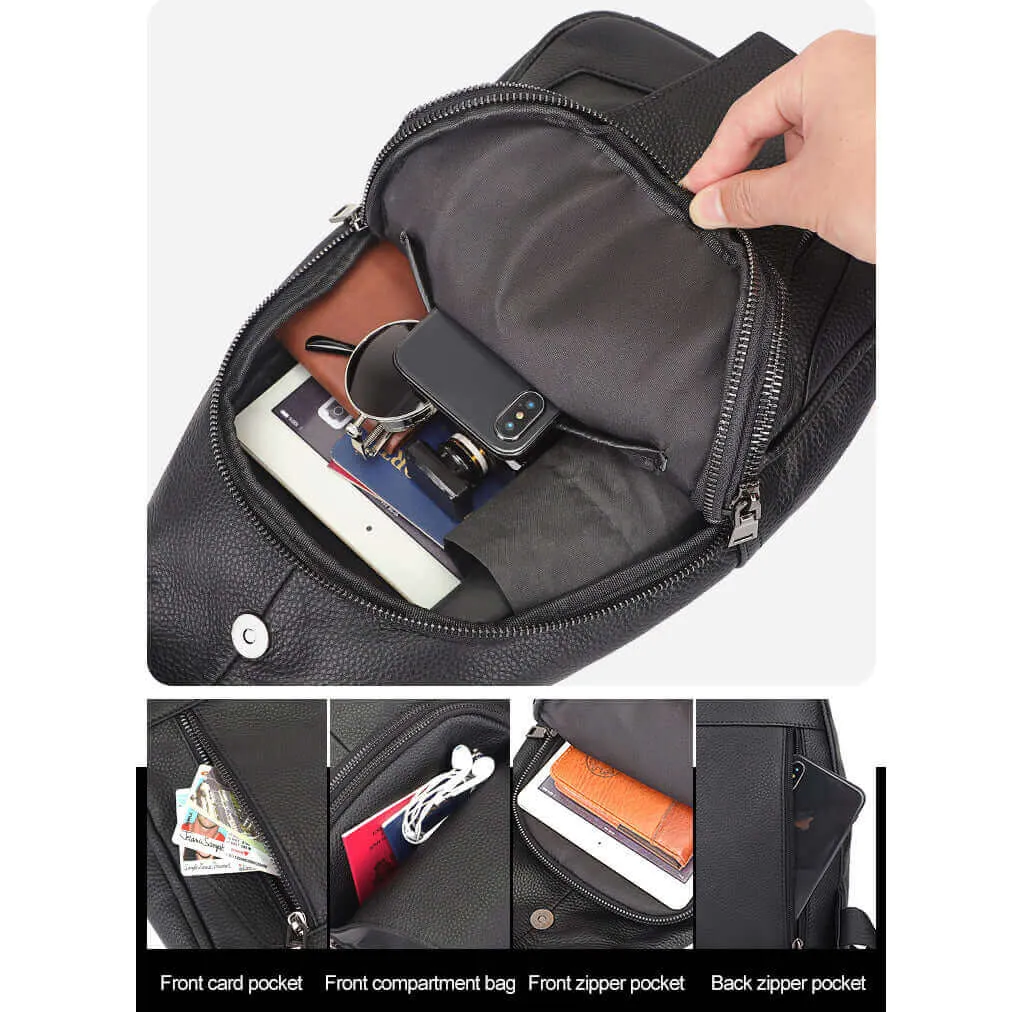 Black Leather Crossbody Sling Bag NZ | Stylish & Functional