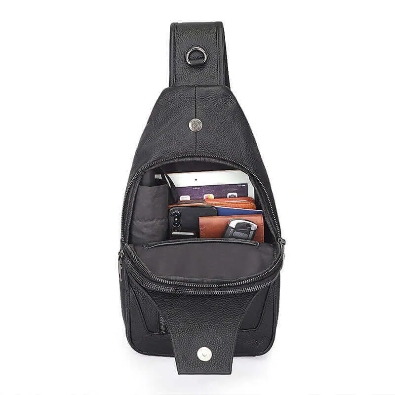 Black Leather Crossbody Sling Bag NZ | Stylish & Functional