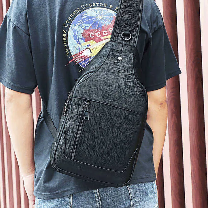 Black Leather Crossbody Sling Bag NZ | Stylish & Functional