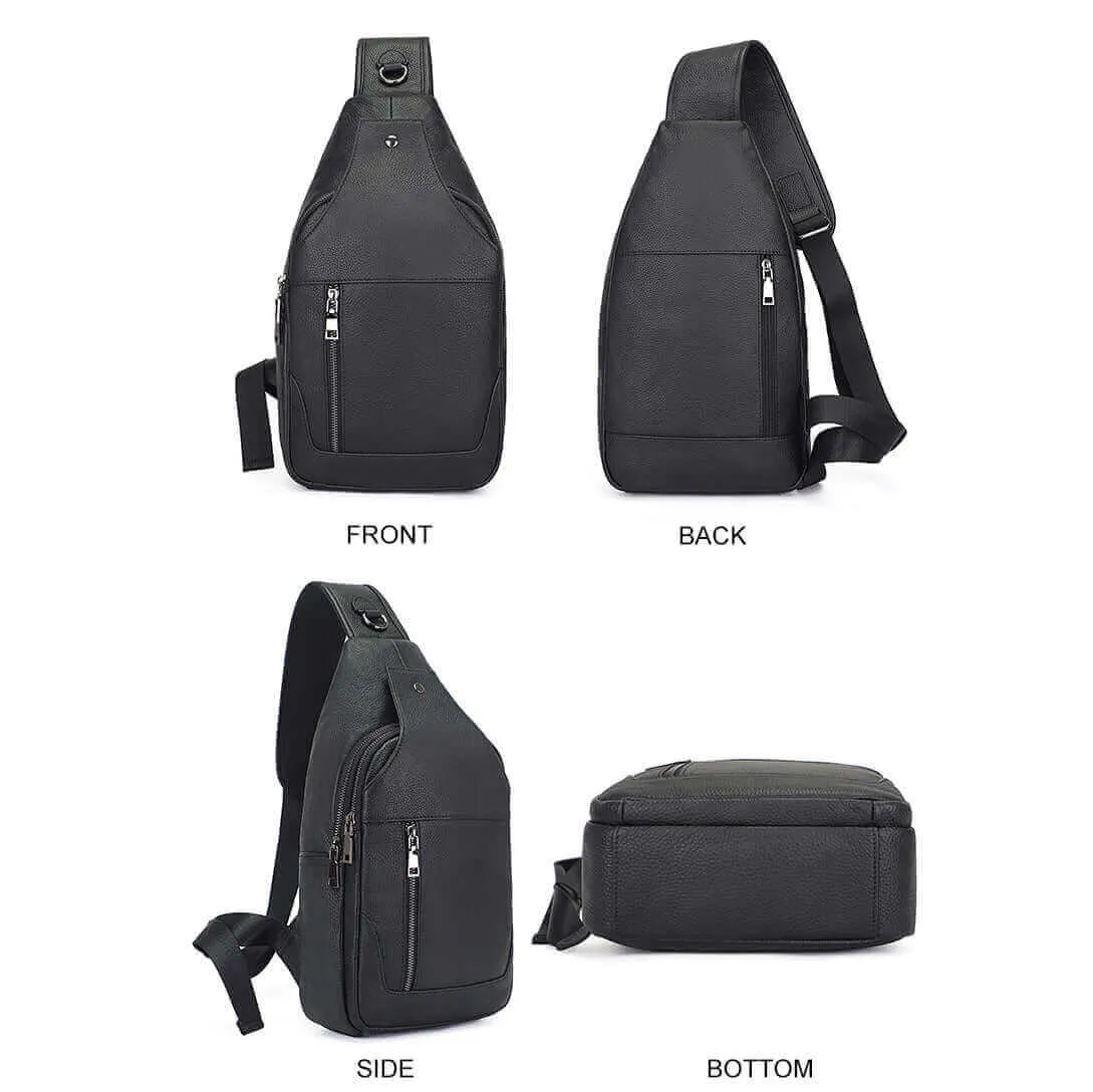 Black Leather Crossbody Sling Bag NZ | Stylish & Functional