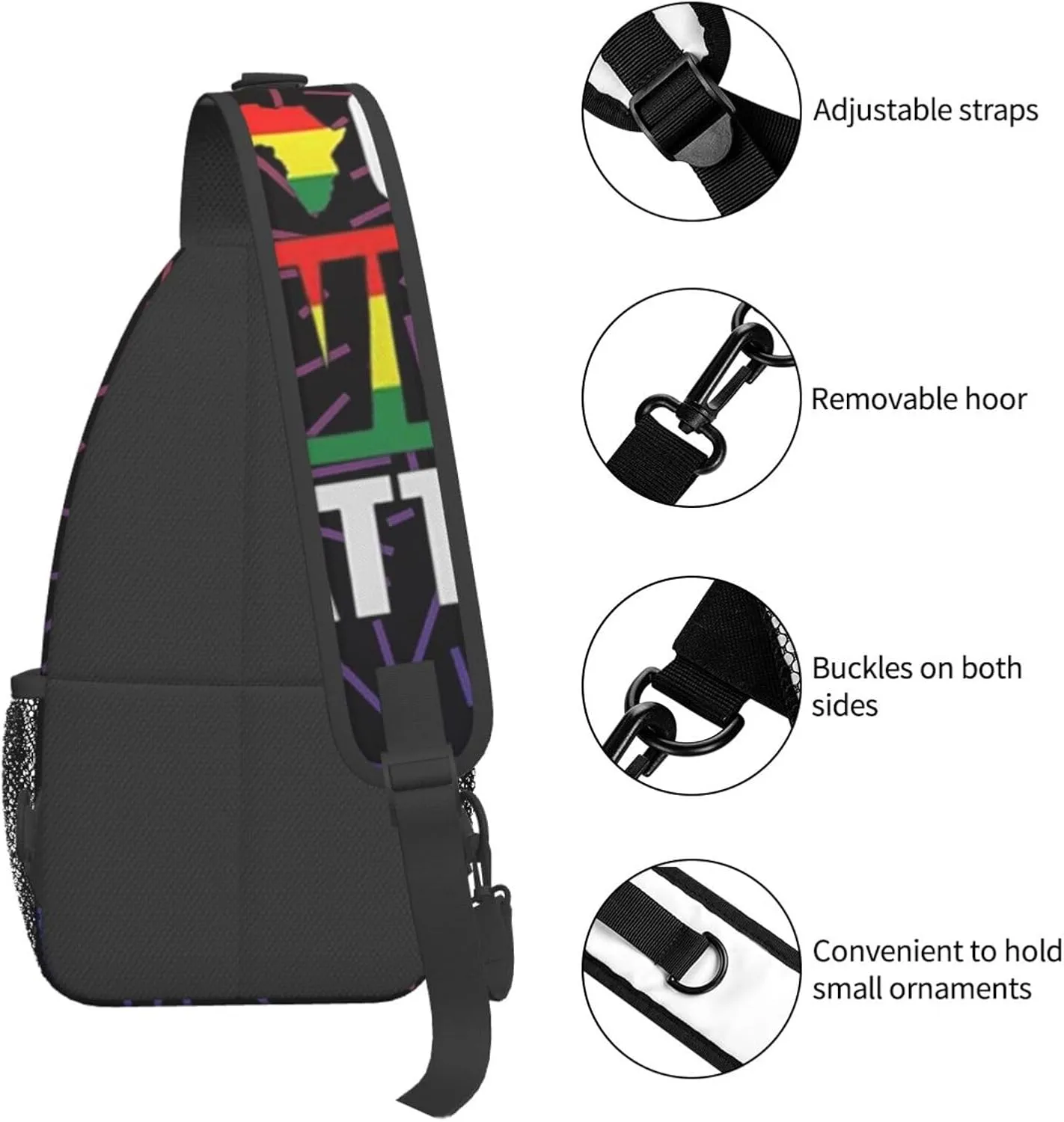 Black Lives Matter African Small Crossbody Backpack Sling Bag For Men Women Mini One Shoulder Chest Bags Gym Sport Travel Hiking Daypack