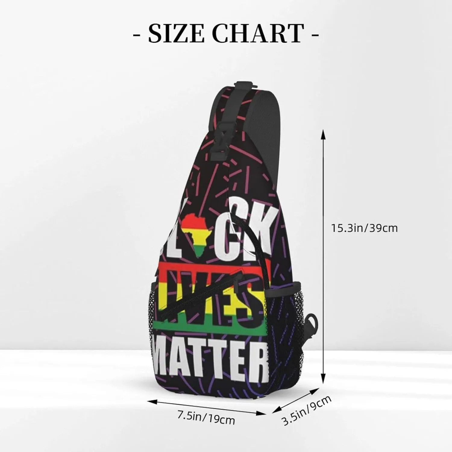 Black Lives Matter African Small Crossbody Backpack Sling Bag For Men Women Mini One Shoulder Chest Bags Gym Sport Travel Hiking Daypack