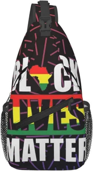 Black Lives Matter African Small Crossbody Backpack Sling Bag For Men Women Mini One Shoulder Chest Bags Gym Sport Travel Hiking Daypack