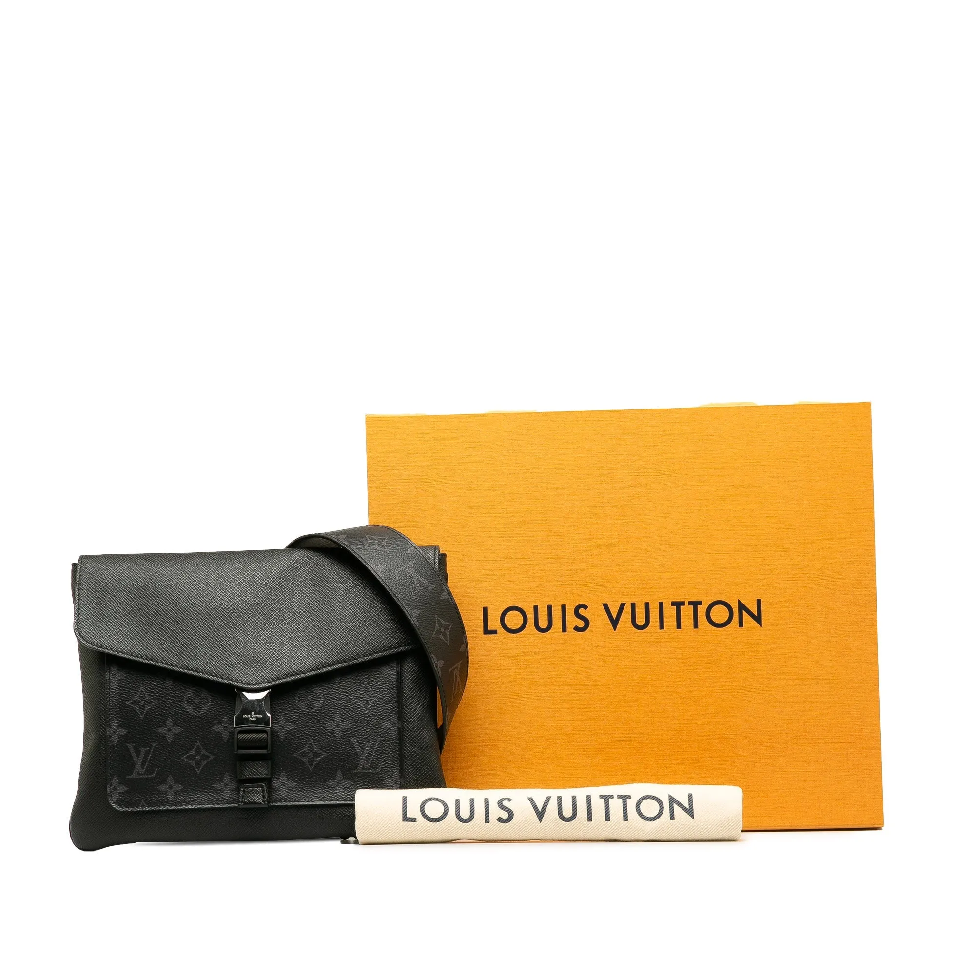 Black Louis Vuitton Taigarama Outdoor Flap Messenger Crossbody Bag