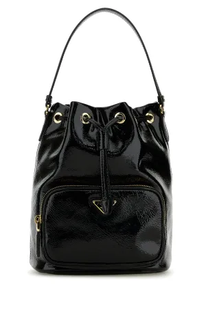 Black naplak Duet bucket bag
