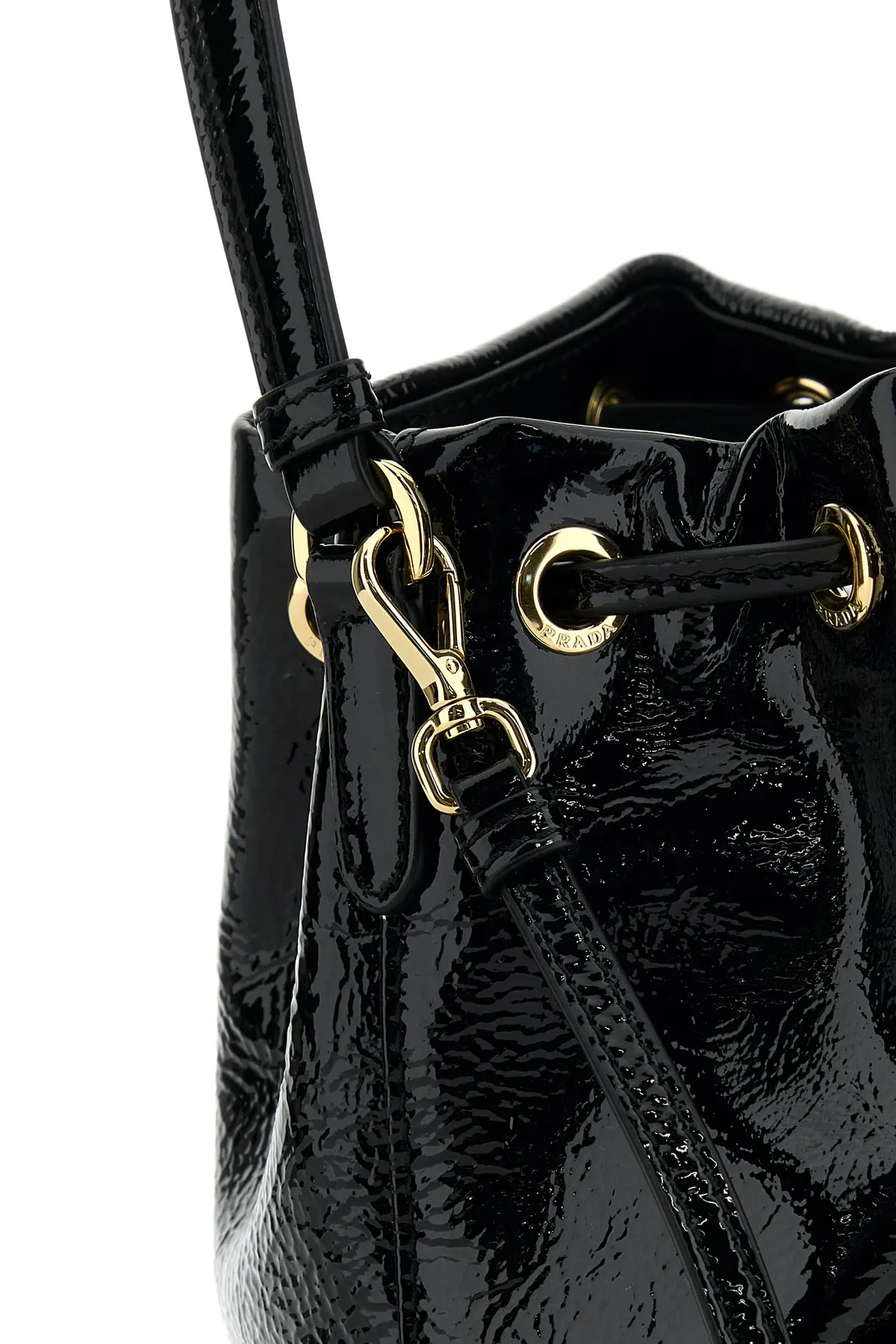 Black naplak Duet bucket bag