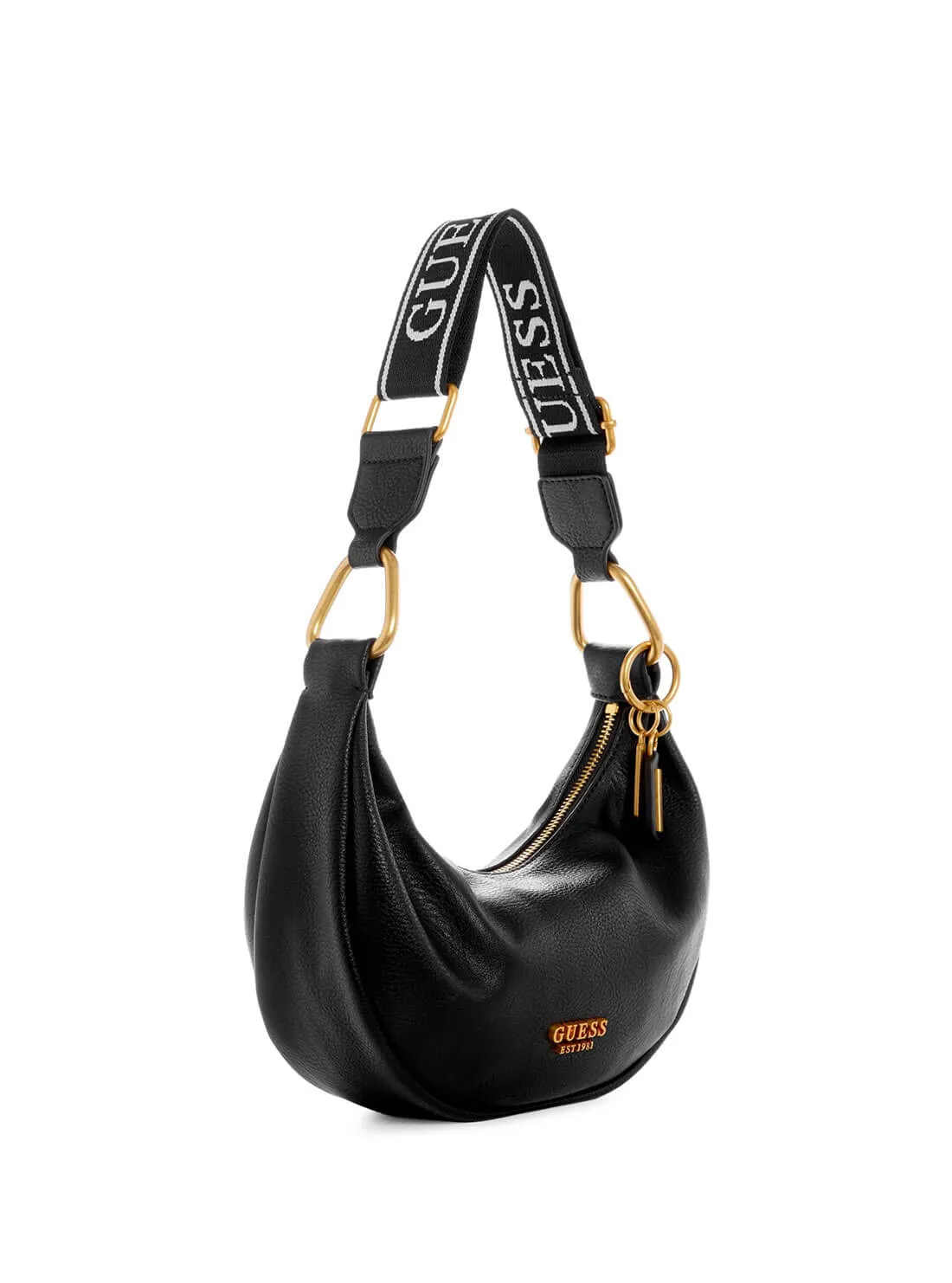 Black Natalya Mini Hobo Shoulder Bag